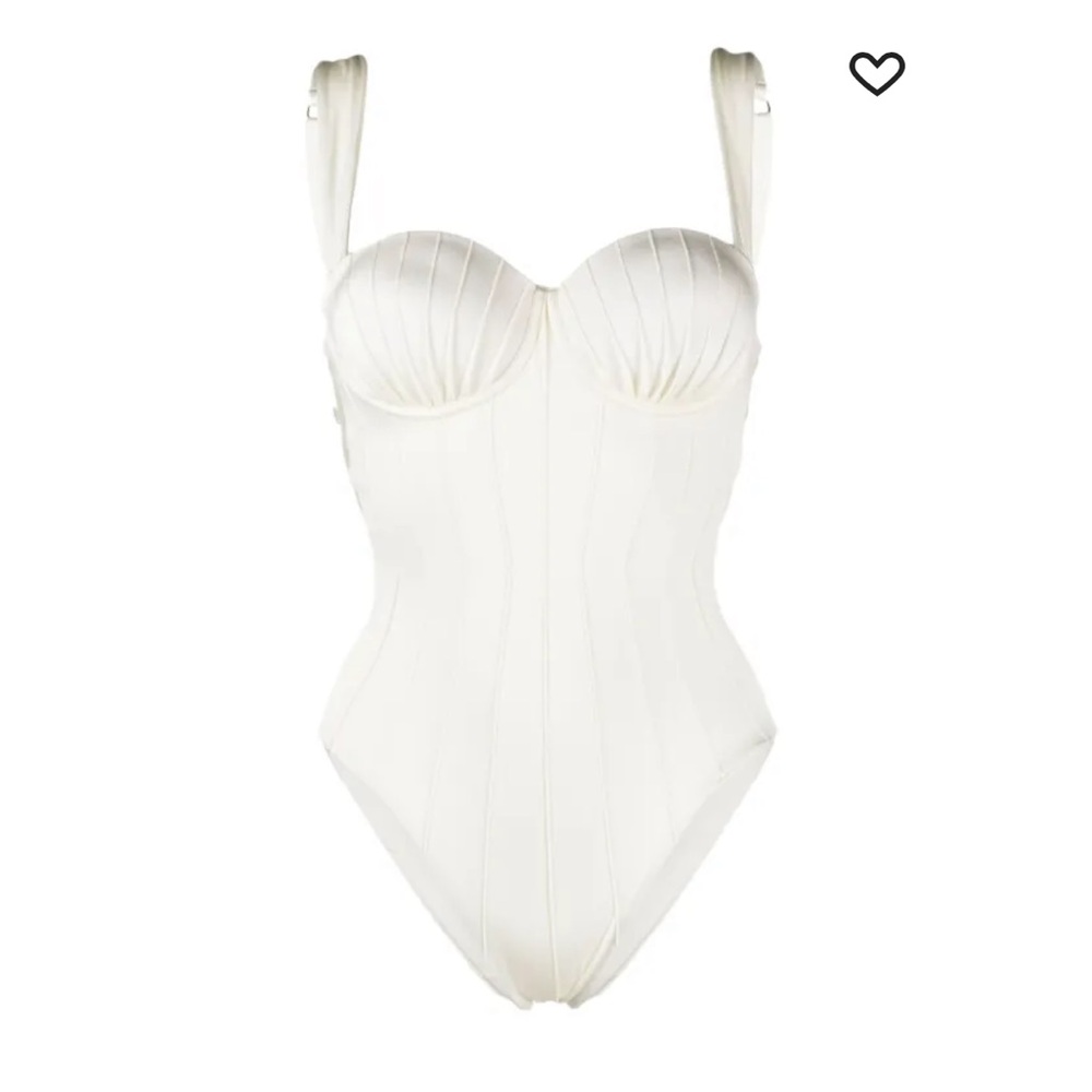 White Fitted Bustier Bodysuit
